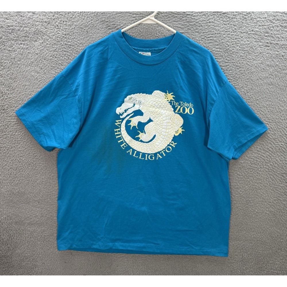 Vintage Hanes Shirt Adult XL Blue Crewneck Tee Single Stitch Nature Grunge 90s